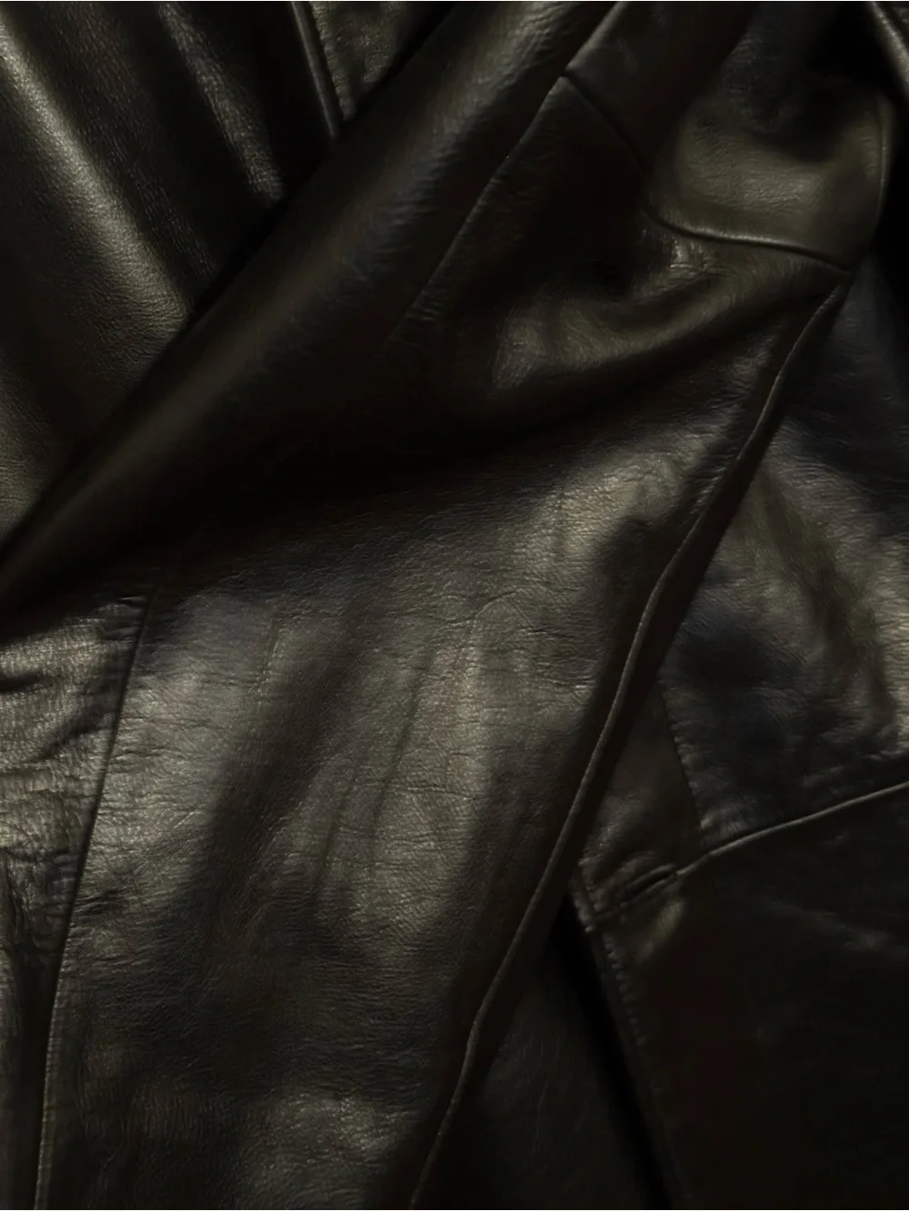 Banana Republic Black Leather Trench Coat Men’s size XL. Excellent.